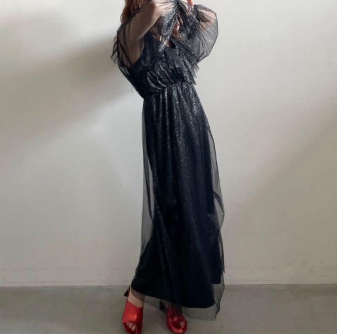 AMERI GLITTER FRILL COLLAR DRESS - メルカリ