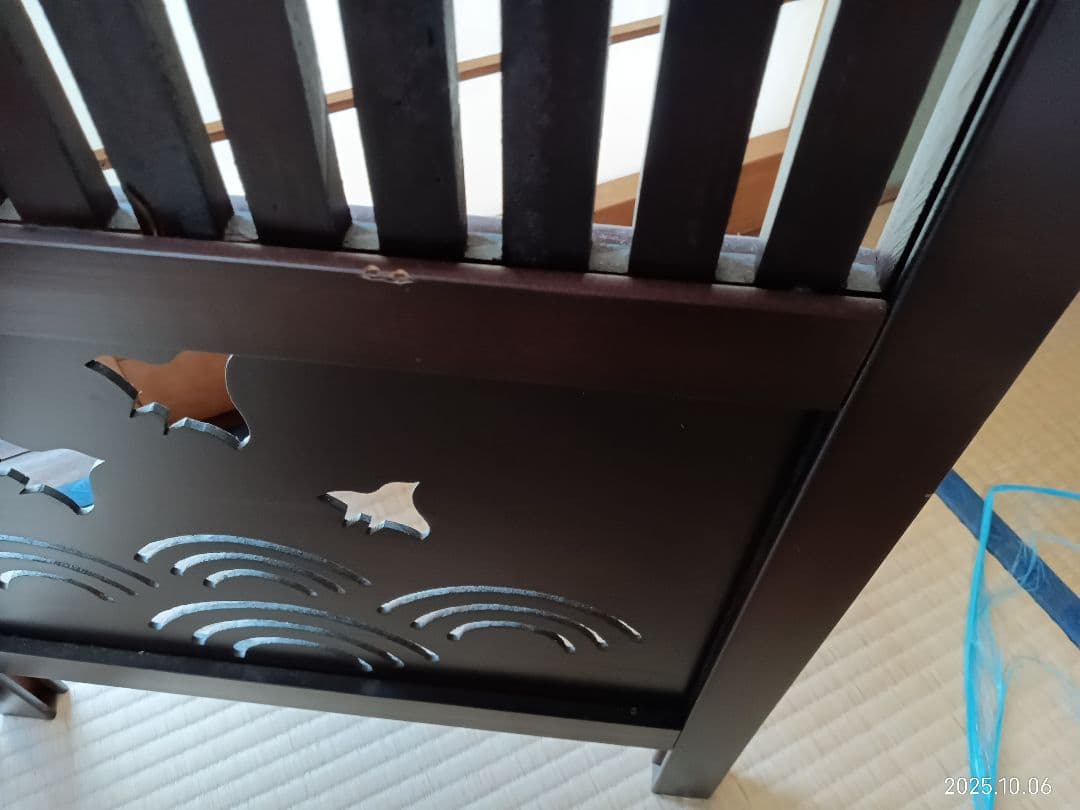 パーテーション 木製間仕切り 波と鳥のデザイン 約150cm