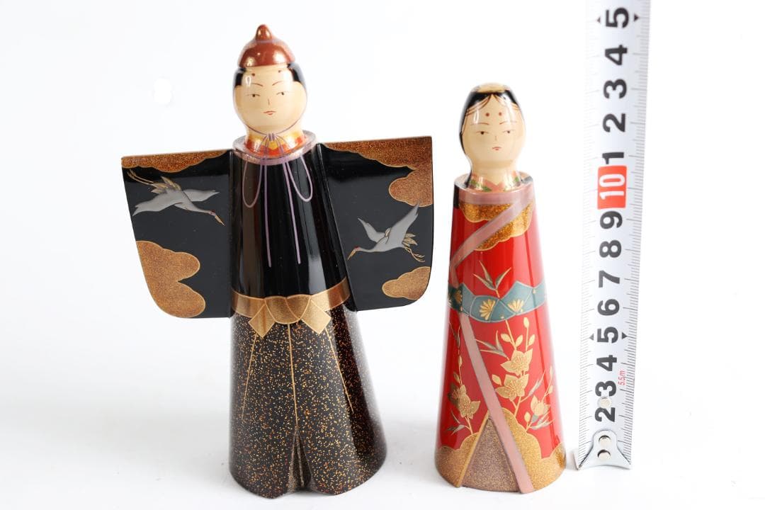 輪島塗 福久清一 立雛 雛道具 共箱