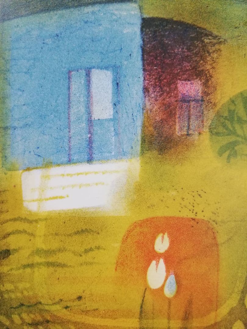 アート434 「窓」 チェコのリトグラフ(石版画) インテリアアート