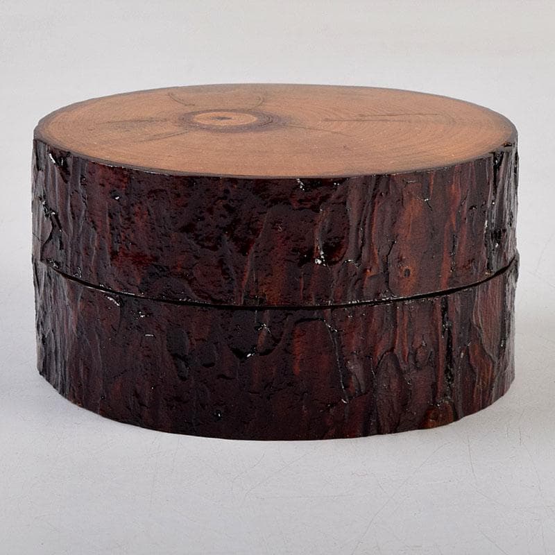 茶道具　加賀蒔絵師　川上峰春作　メダカ図　松皮竹香合　共箱　V　9127