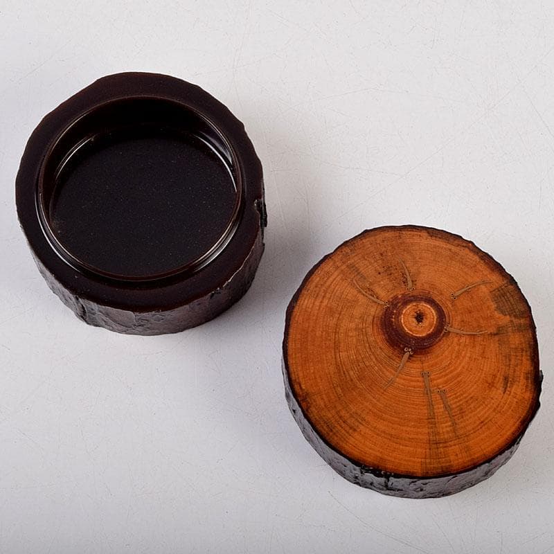 茶道具 加賀蒔絵師 川上峰春作 メダカ図 松皮竹香合 共箱 V 9127