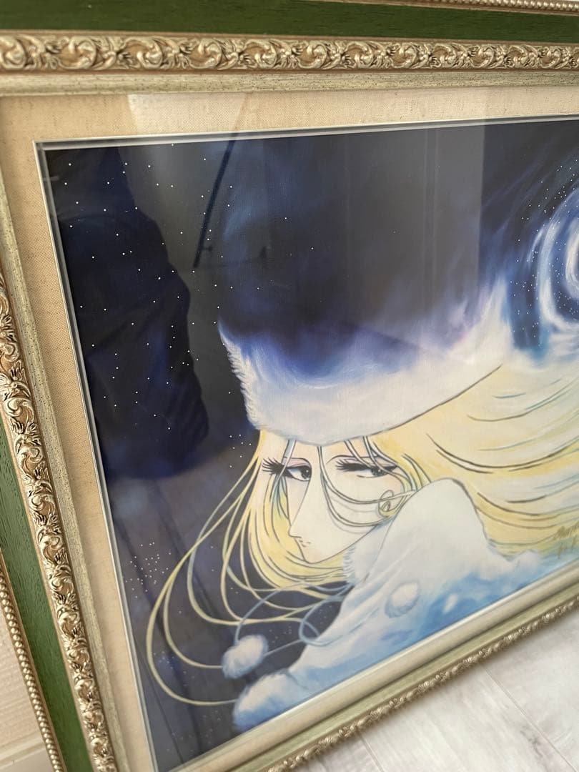 大型】F10号 手描き油彩 松本零士銀河鉄道999模写メーテルレジェンド