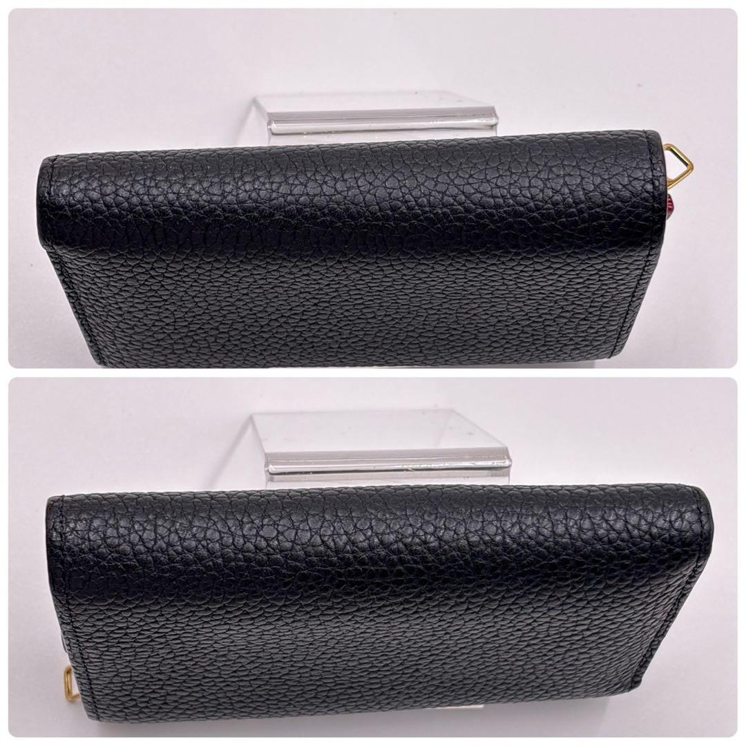 極美品 ルイヴィトン ポルトフォイユカプシーヌ 三つ折り ブラック M62157