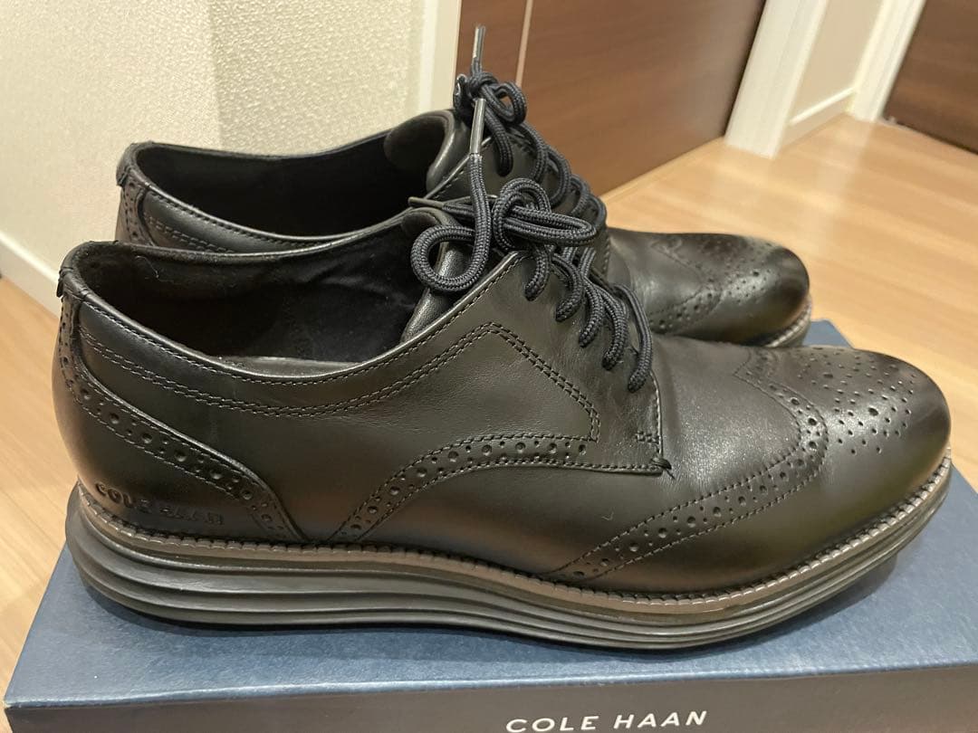 【美品】コールハーンCOLE HAAN ブラック ドレスシューズウィングチップ