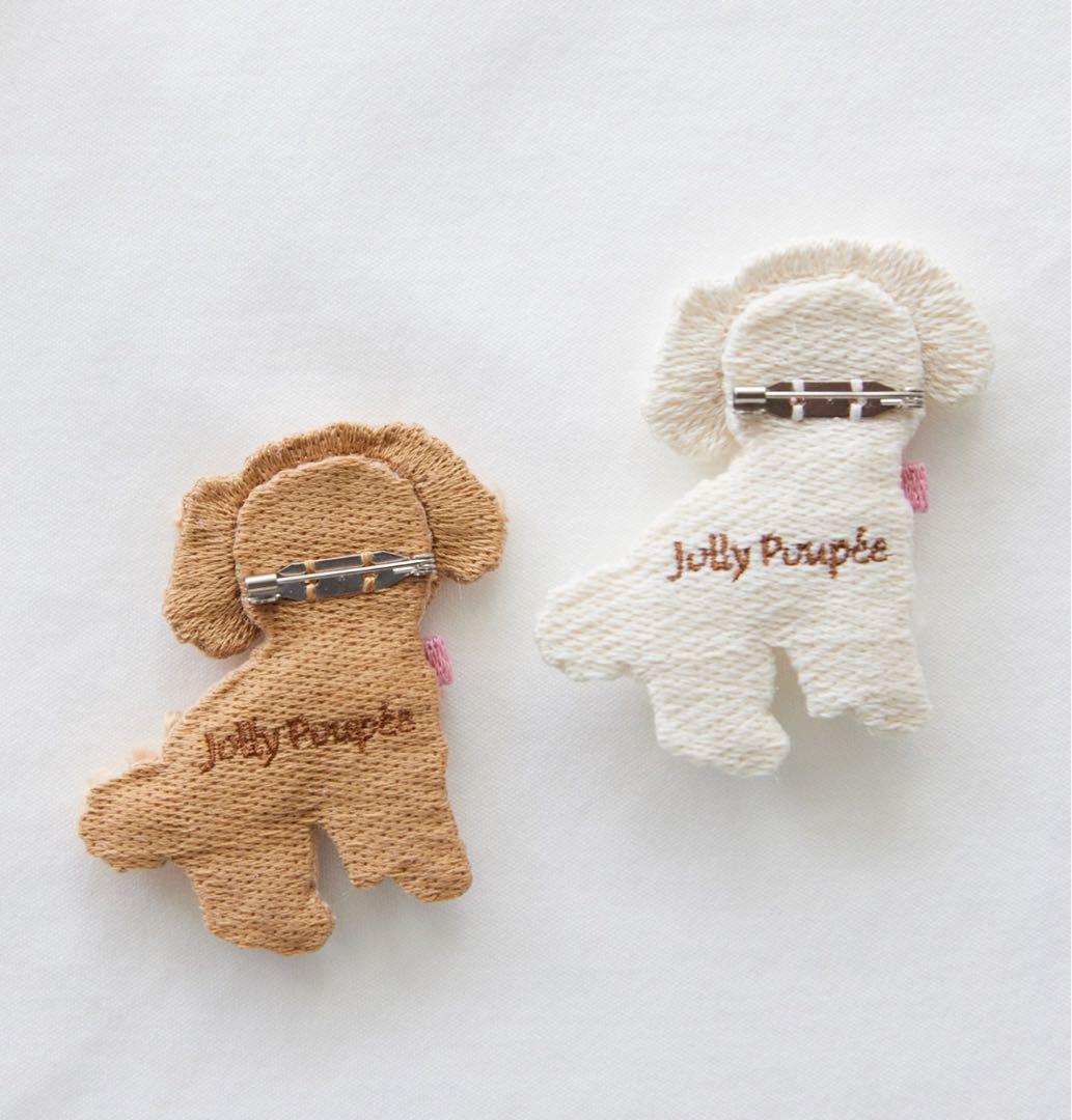 ローズティアラJolly Poupéeトイプードルブローチ完売品ホワイト