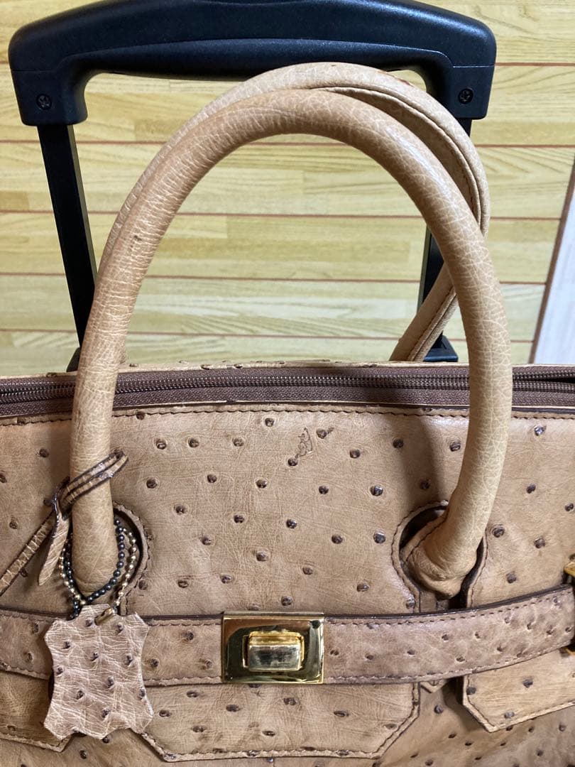 オーストリッチレザー JRA認定 大容量キャリーオンバッグ iii Sanpo製