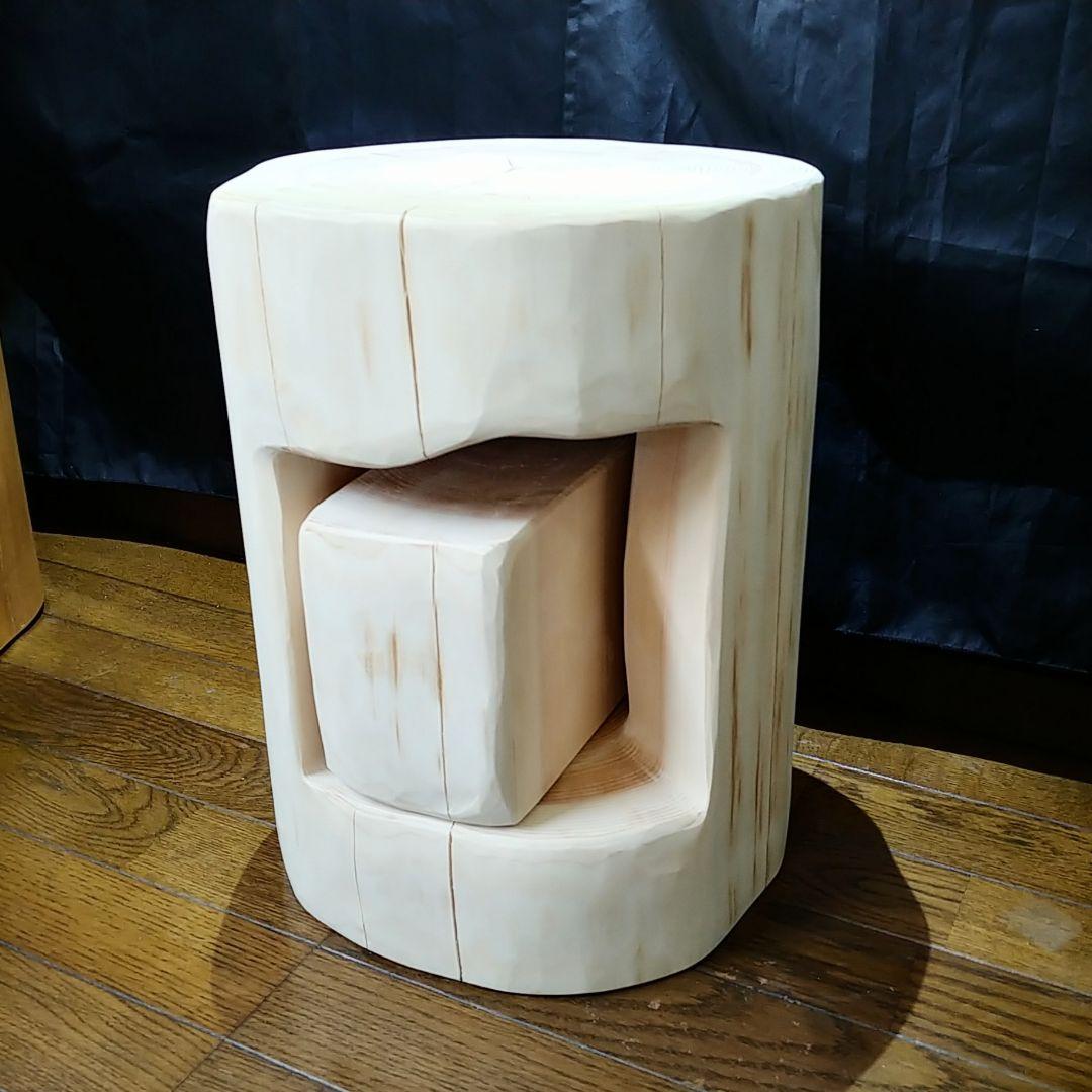 丸太スツール 丸太サイドテーブル ヒノキ