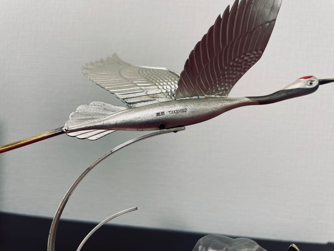 M*g様 武比古 純銀製 置物 鶴と亀 鶴 5 号 TAKEHIKO SILVE - メルカリ