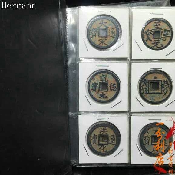 中国貨幣の銅貨，記念パンフレット，合計60枚，コレクション，骨董品60