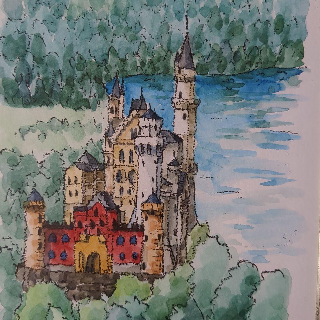 高橋文平 水彩画 FUSSEN