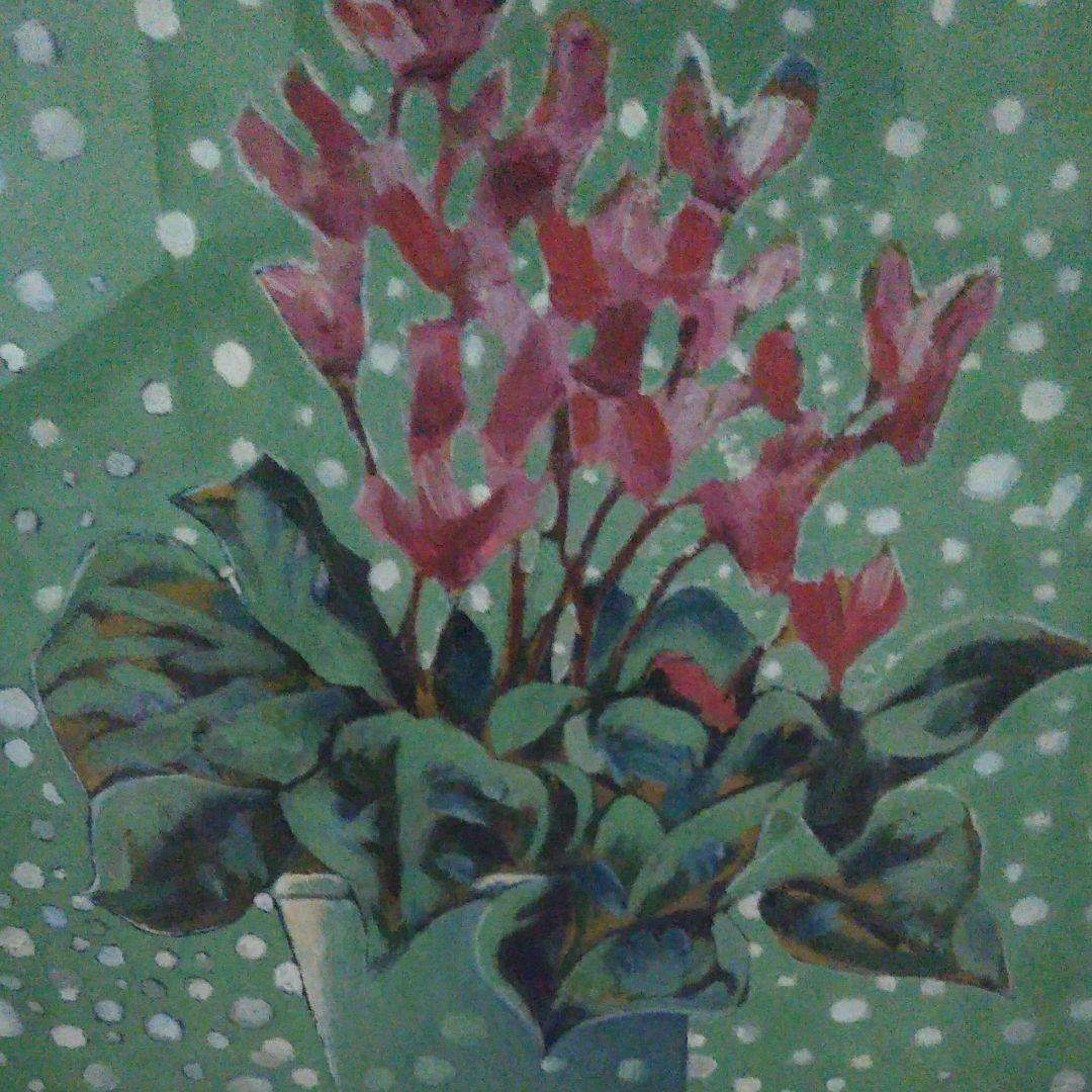 シクラメンの油絵