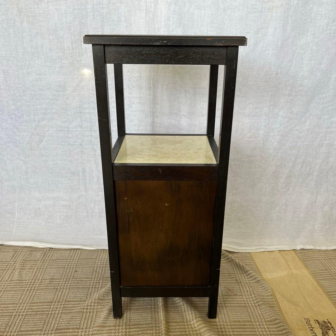 アンティーク】カリモク 木製 電話台 FAX台 収納棚 昭和レトロ 古家具