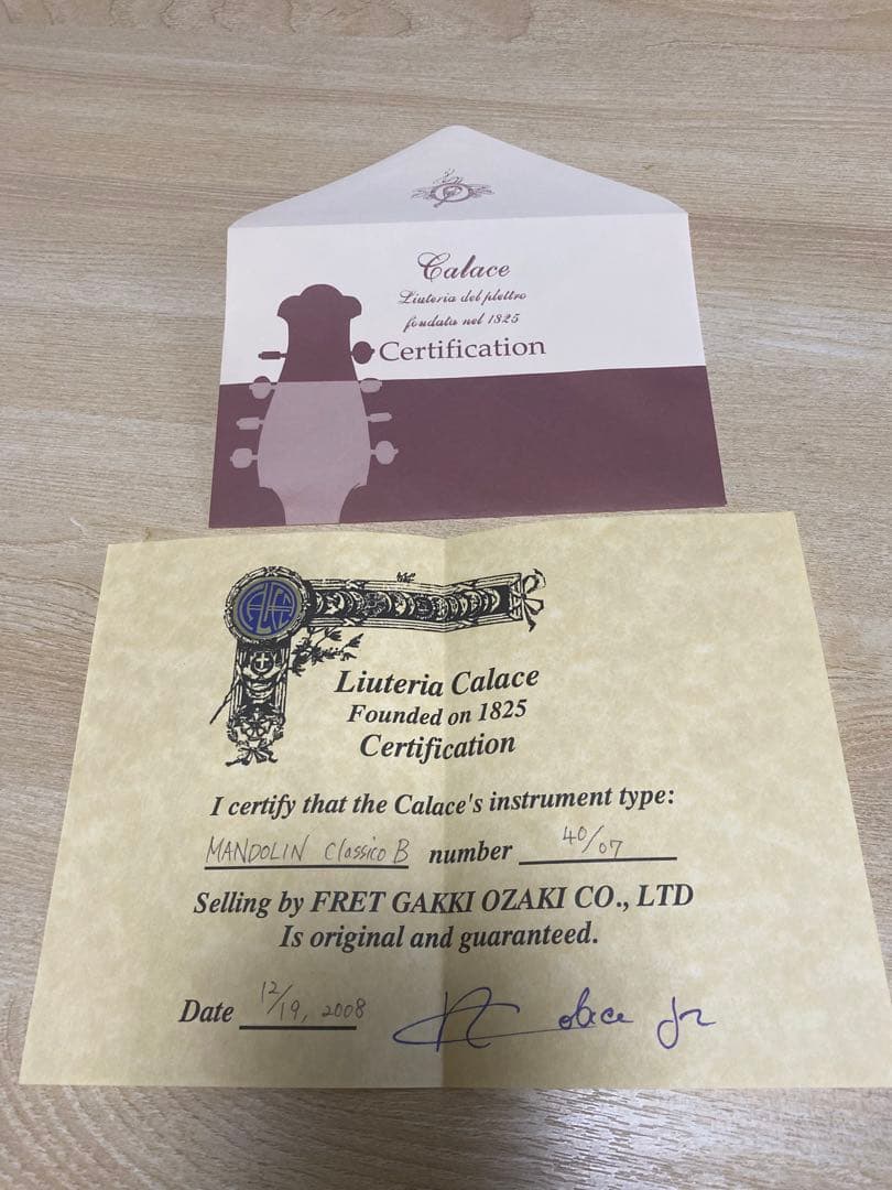 お値下げ中　カラーチェCalace マンドリン　クラシコBClassicoB