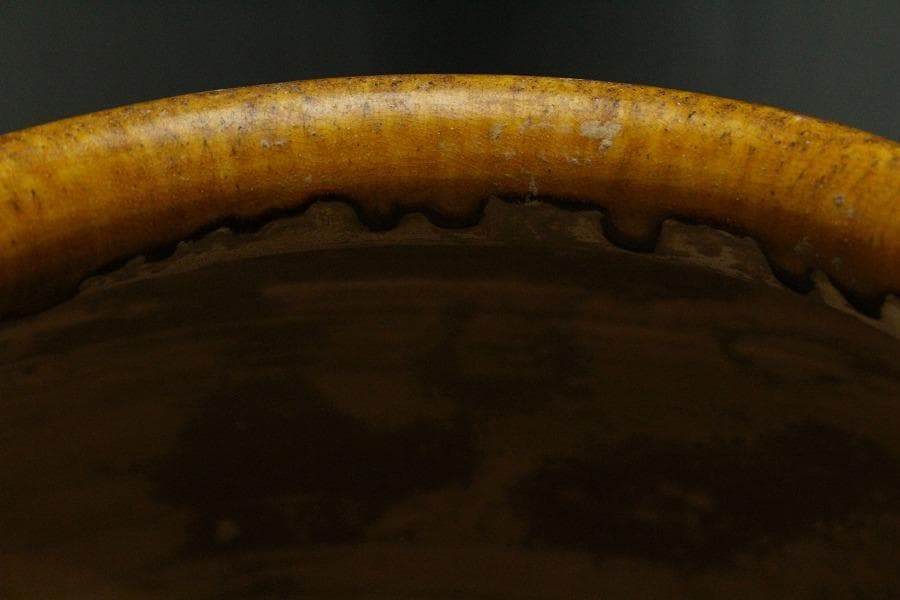 中国美術 唐三彩 貼花紋 丸壷 φ30cm(LC240)