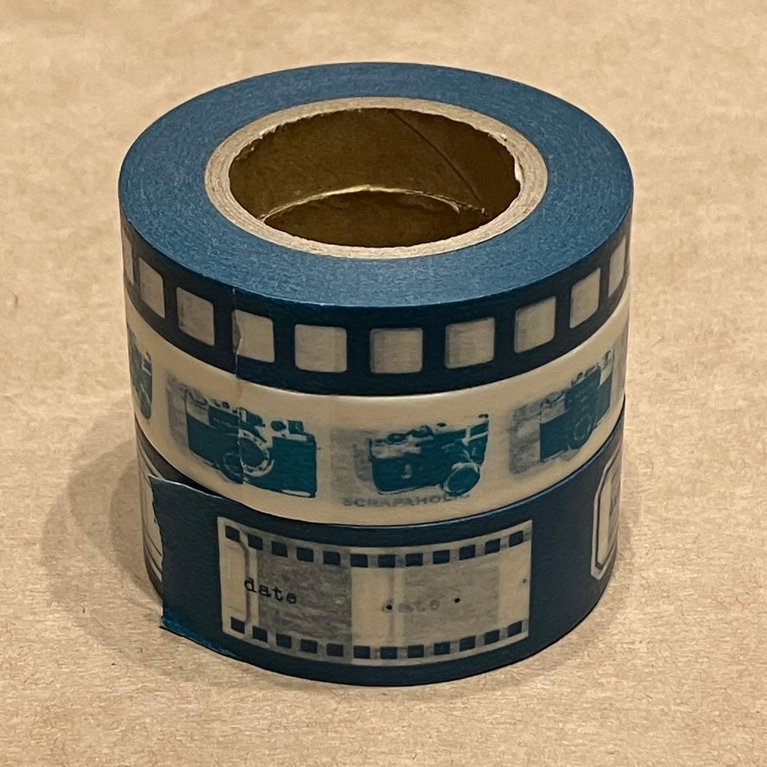 廃盤/未使用】マスキングテープ マークス 3本セット（ネイビー