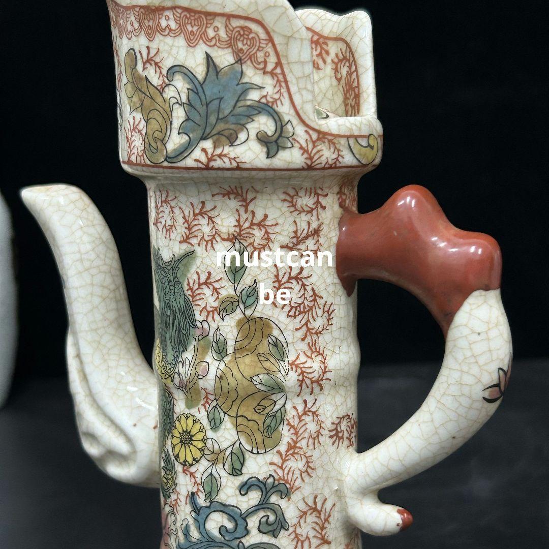 パステル斗彩龍鳳竹節徳利 景徳鎮 陶磁器 装飾品 現代工芸品 美術品 置物