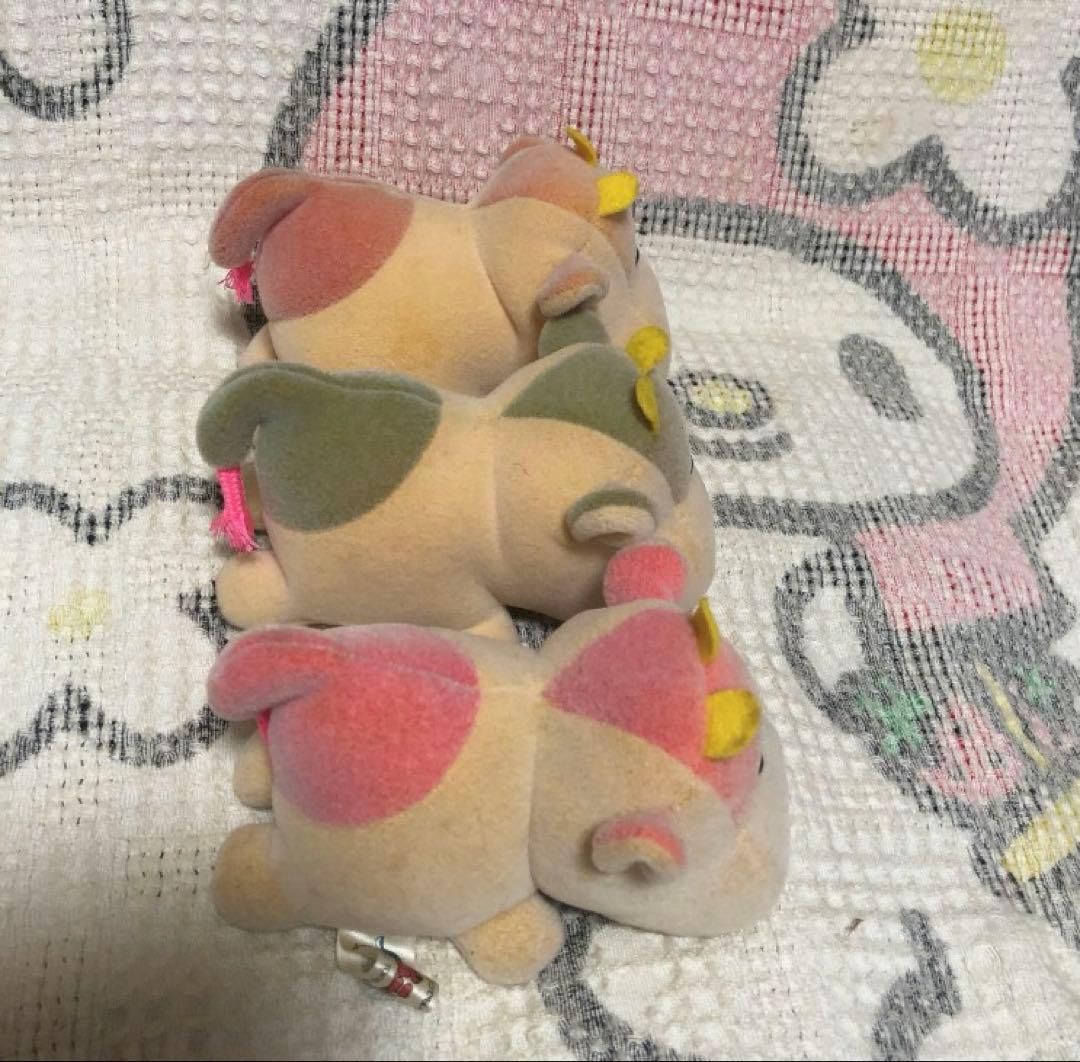 昭和レトロ　ムニュムニュ　ムニュちび　ウシ＆ネズミ＆ねこ　6こ　中古品