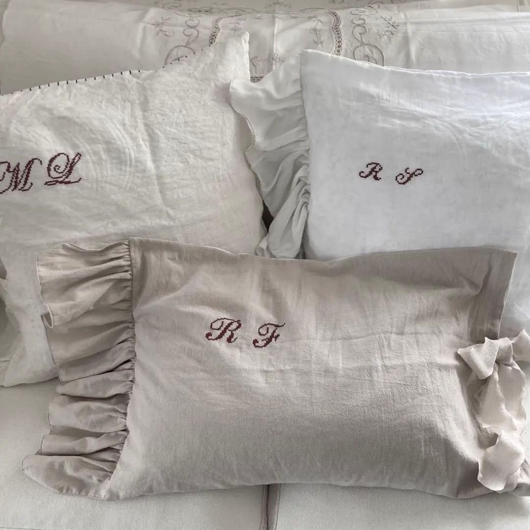 フランス リネン ベビーシーツ＆ピローケース アンティーク