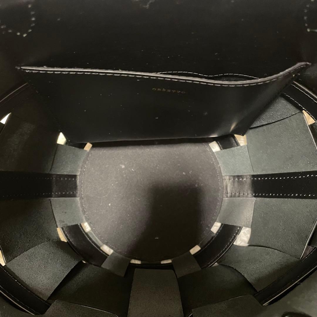 ORSETTO オルセット ハンドバッグ RETE バケツ型　レザー ブラック