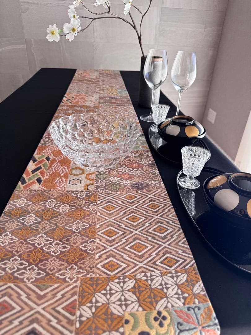 ︎◼︎C1280◼︎オーダー品 高級袋帯 正絹 亀甲 花 刺繍 箔(〜280cm