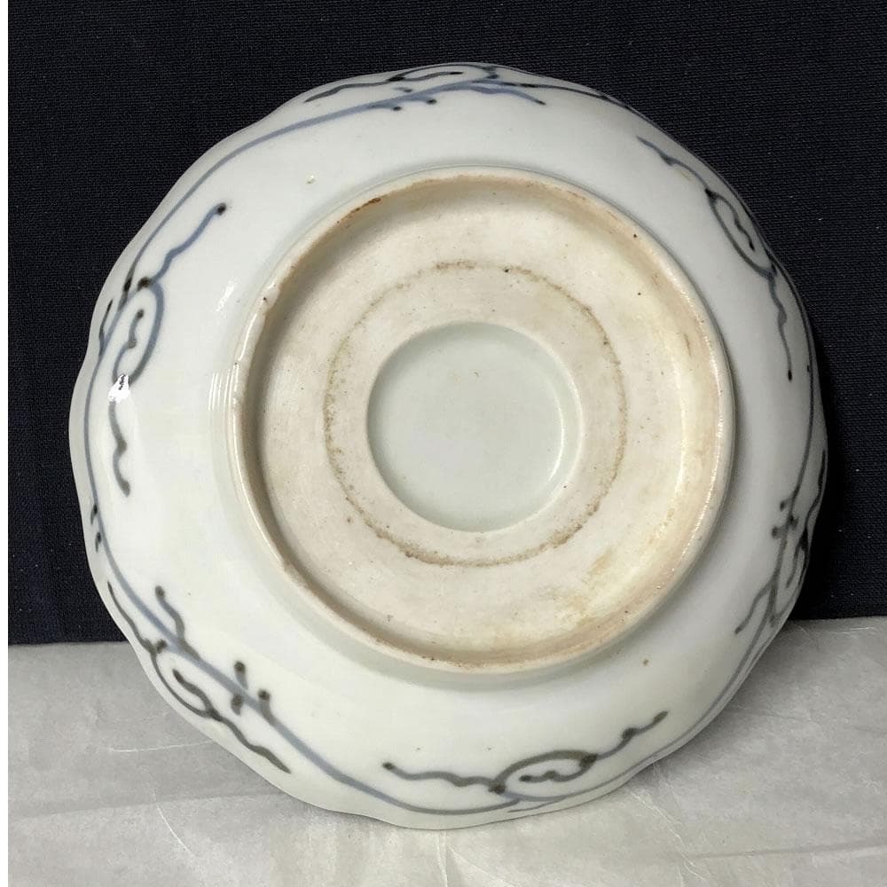 e2024 古伊万里 色絵 銘々皿 5枚 径13cm 輪花皿 小皿