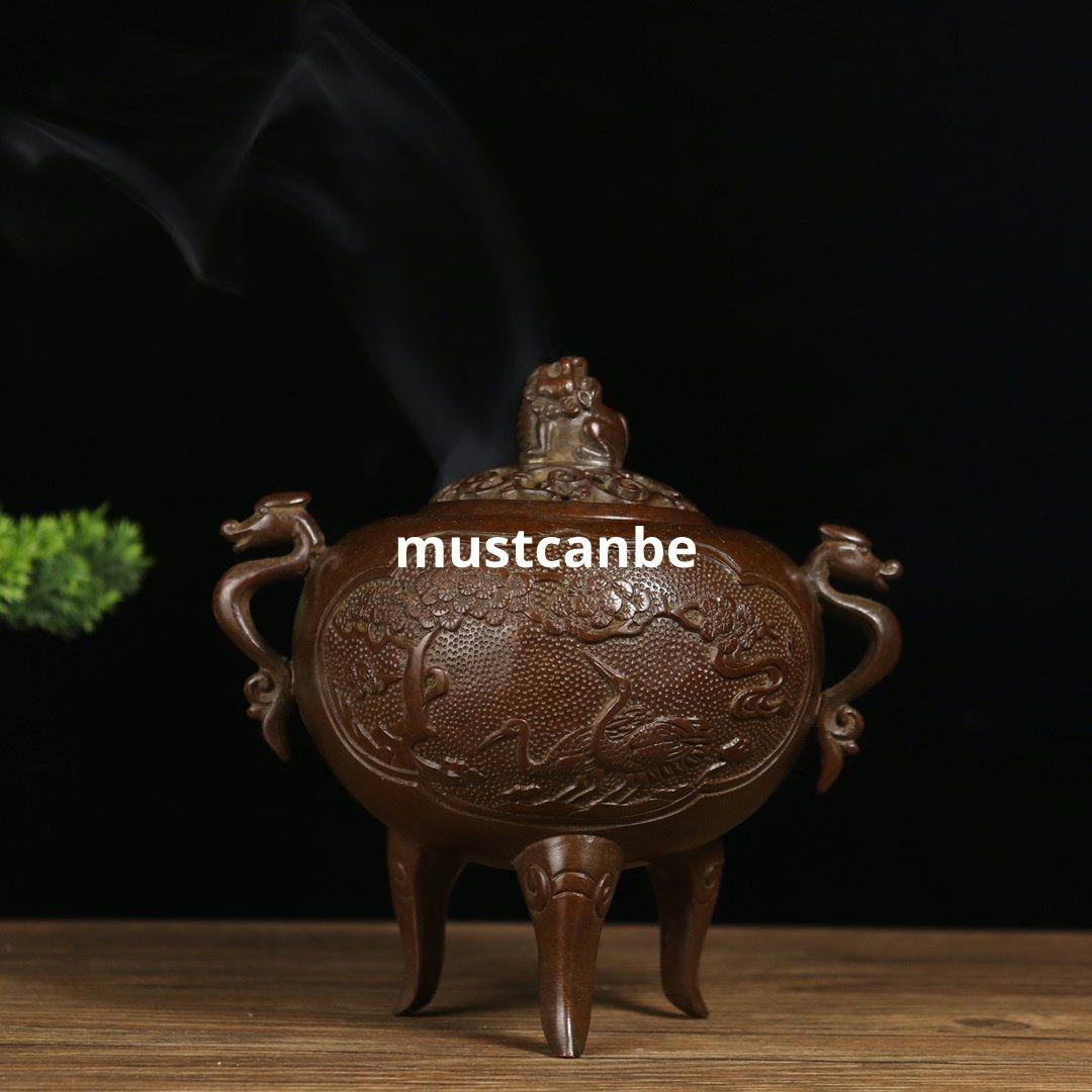 香炉 松鶴延年香炉 金属工芸品 厚重 美品 置物