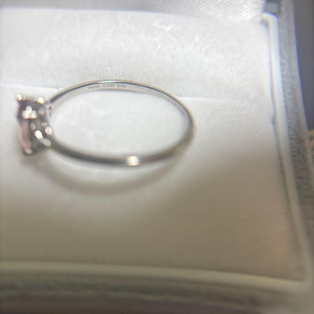 専用非加熱パパラチアサファイア　0.59ct ダイヤ　プラチナ　指輪　鑑別書付き