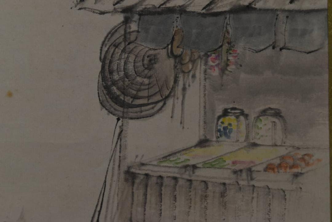 一晁/大原女図/茶屋/掛軸☆宝船☆Z-784