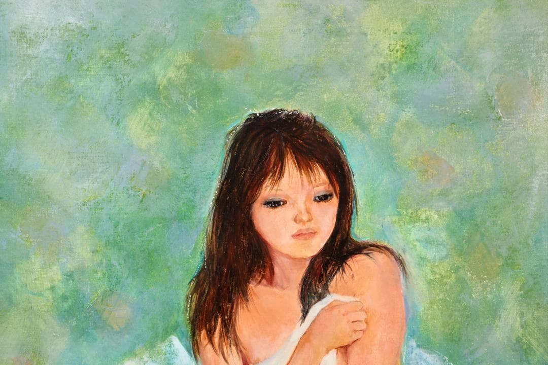 真作】 斉藤薫代 「 花の時 」 油彩 F6号 一枚の絵取扱 BK059 - メルカリ