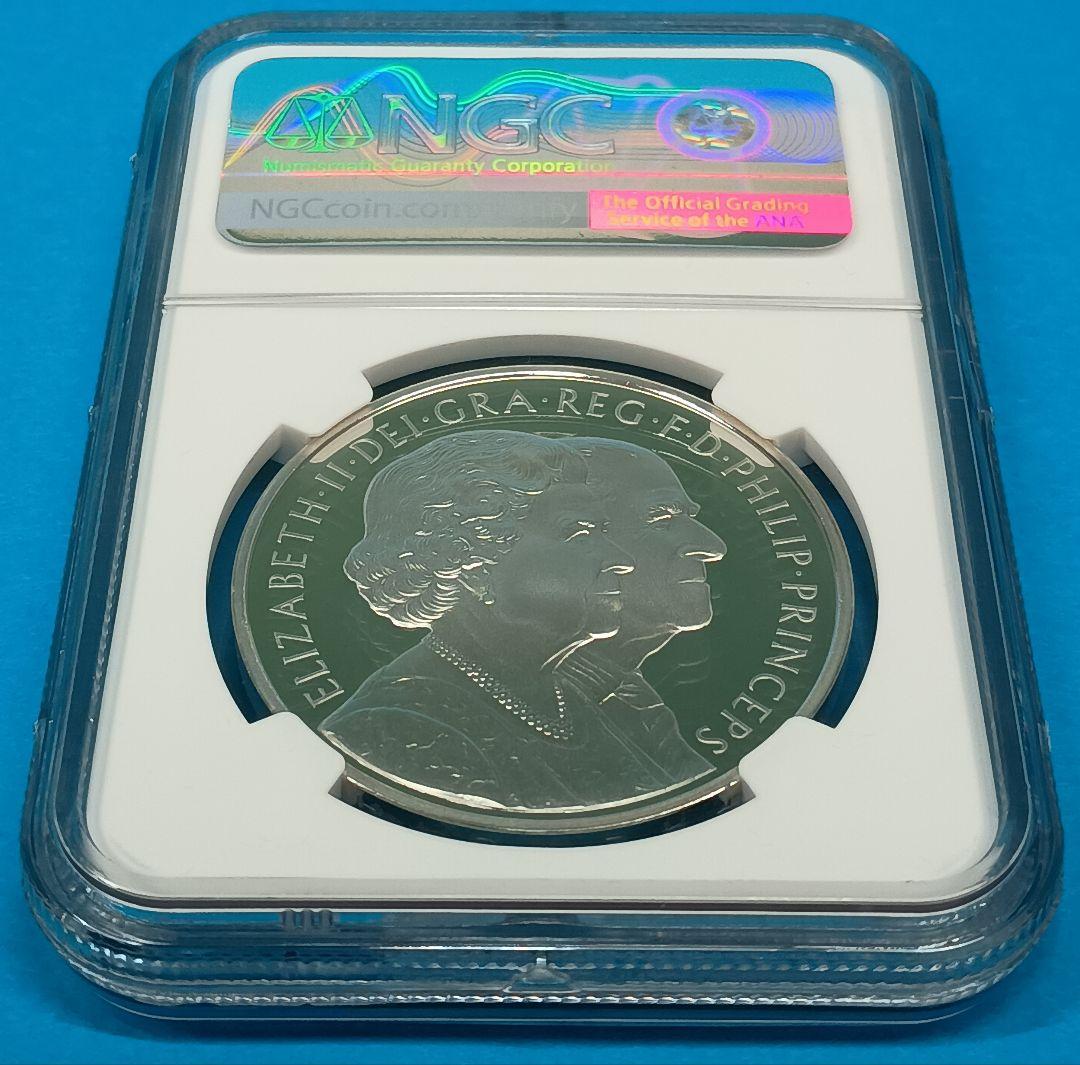 2007 イギリス ダイヤモンドウエディング 5ポンド銀貨 NGC PF70UC