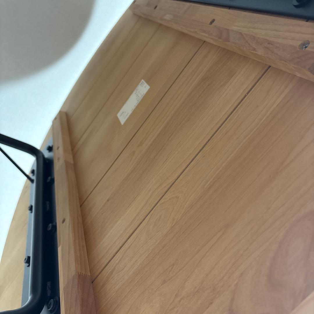 h*d様 モモナチュラル円形木製ダイニングテーブル95cm