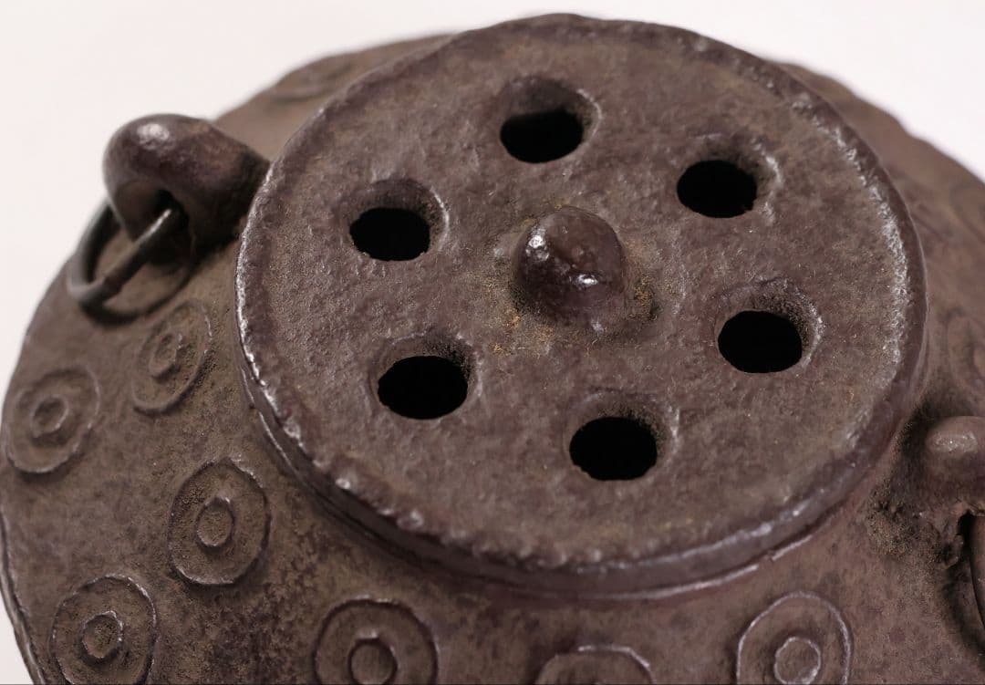 大國造 丸形香炉 三足 耳付 鉄製 共箱 香爐 時代【MB25】 2025