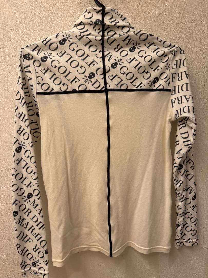 極美品　マークアンドロナ 総柄切替タートルネック長袖カットソー　ゴルフ　S