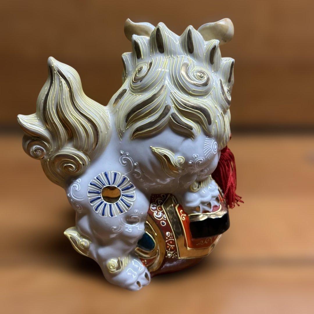 未使用品有田焼 童工房陶器 未の置物 屏風＊マット付き木箱付き 【楽天