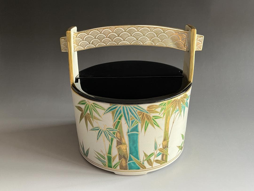 手塚充 竹文手桶 水指 茶道具 美術品・アンティーク・コレクション