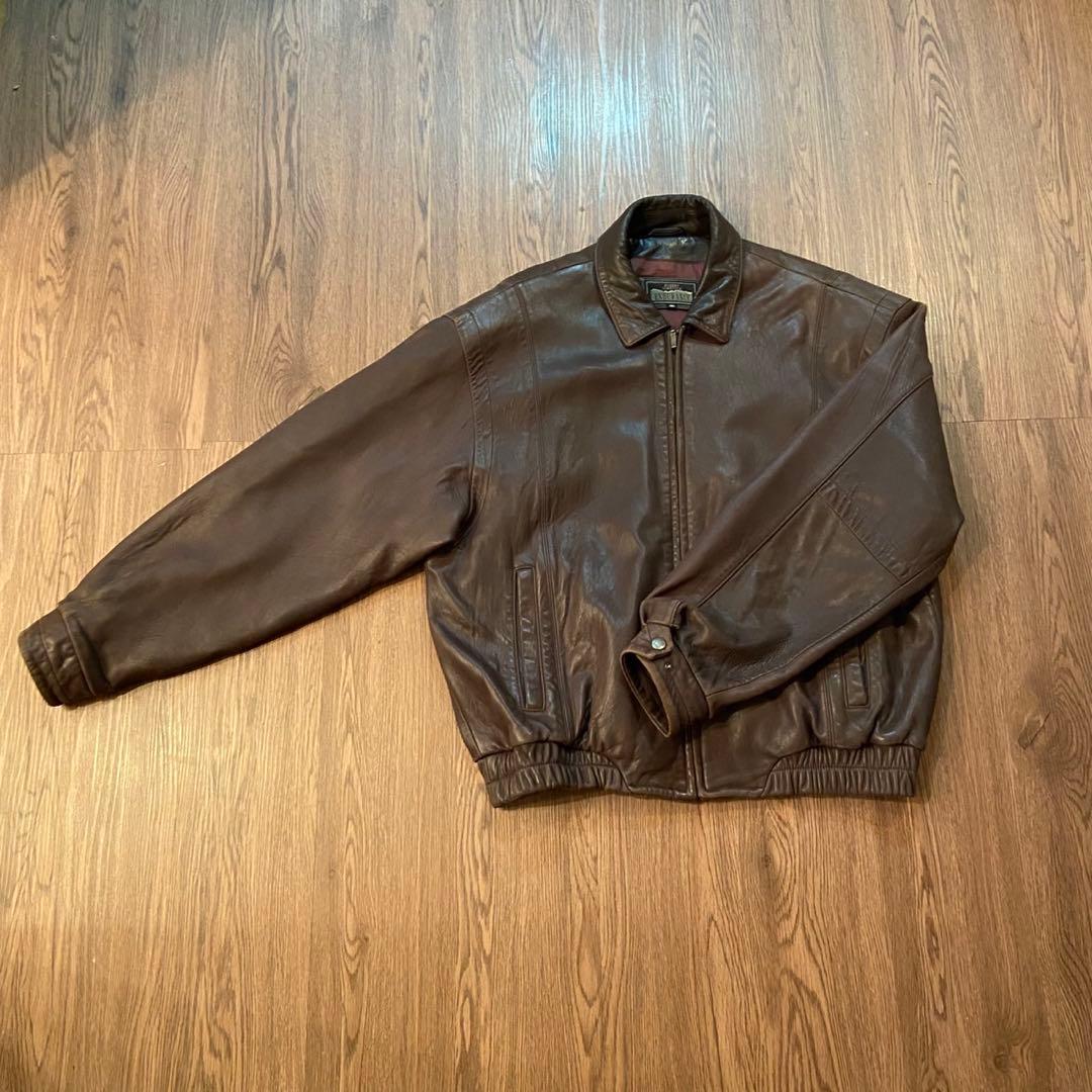 90s レザー スウィングトップ 短丈 vintage
