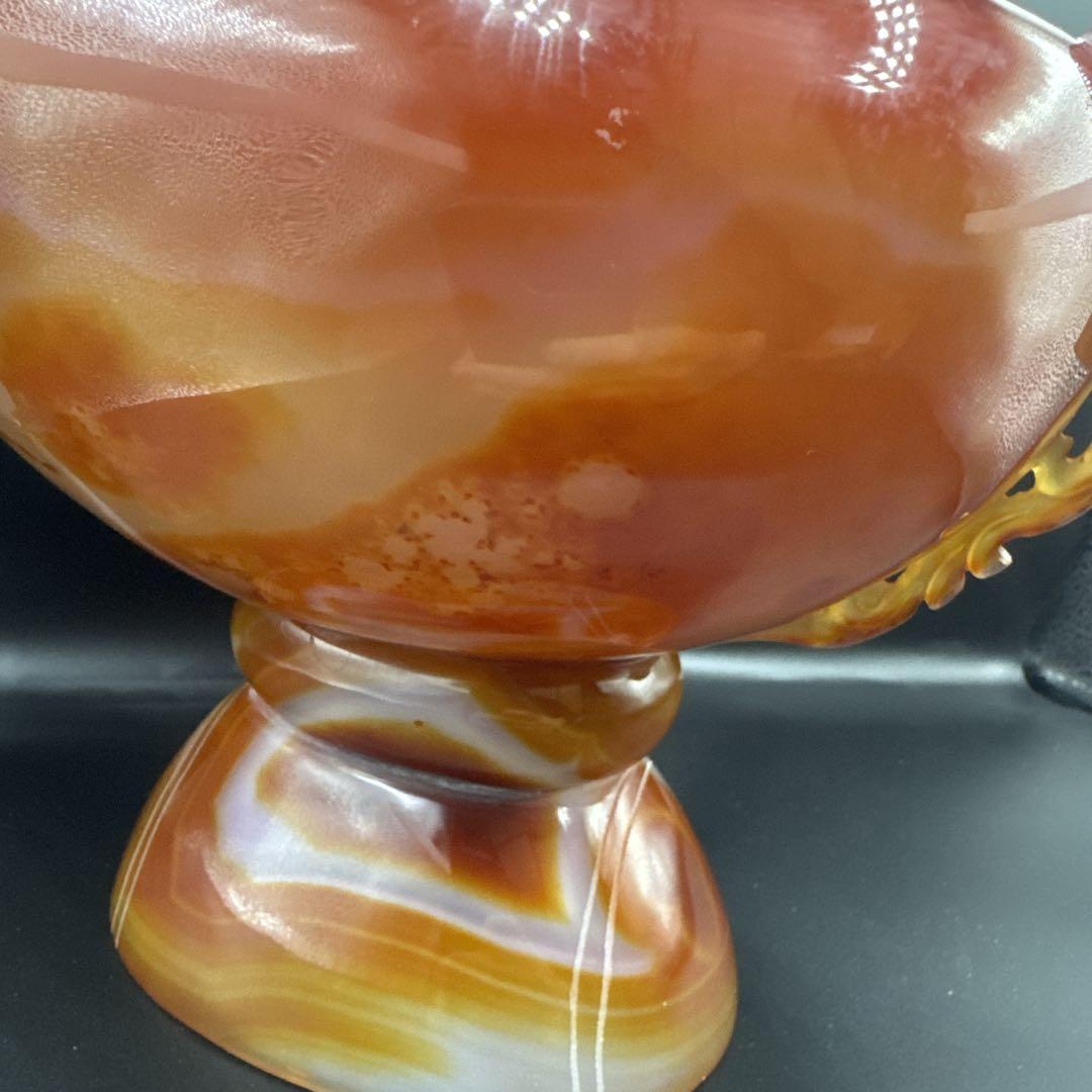 中国美術　置物　瑪瑙　メノウ　香炉 赤瑪瑙