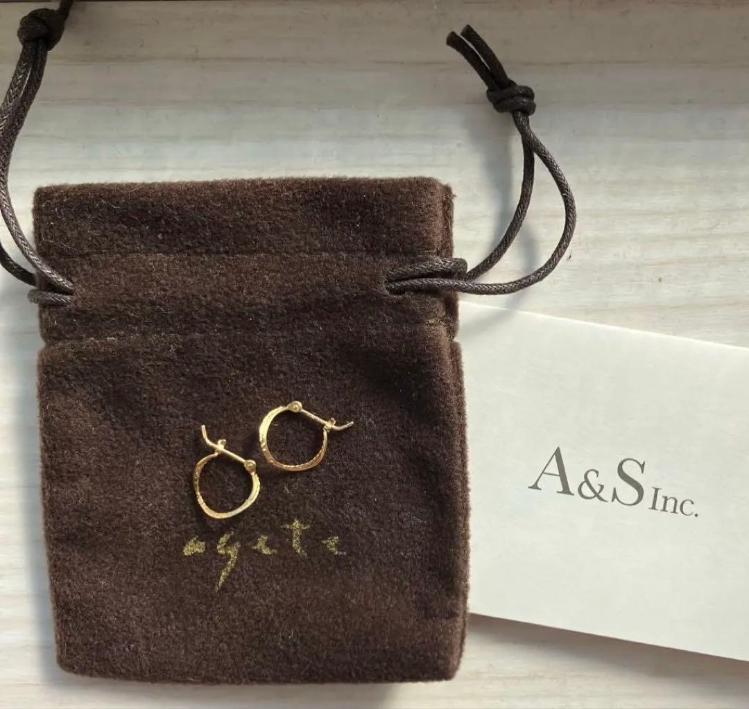 agete アガット 【K18】 フープ ピアス bb3857-01_2.jpg