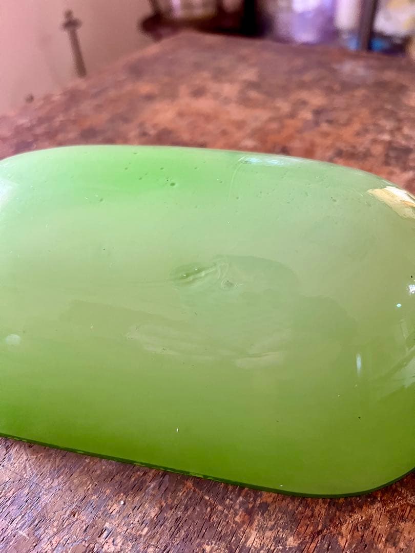 大正ロマン 緑変形電笠 電気スタンド ガラス 照明 灯り アンティーク