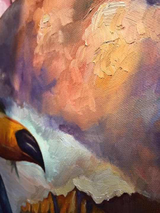 トロピカル 南国 ハワイハワイアン 油絵 原画 手描き オリジナル 一点物