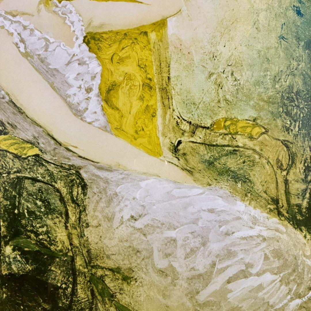 ベルナール・シャロワ「瞑想」リトグラフ 直筆サイン入り 真正証明書有