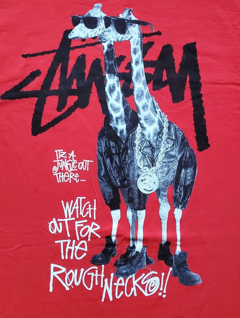 STUSSY ストックロゴ giraffe キリン プリントT 00年代