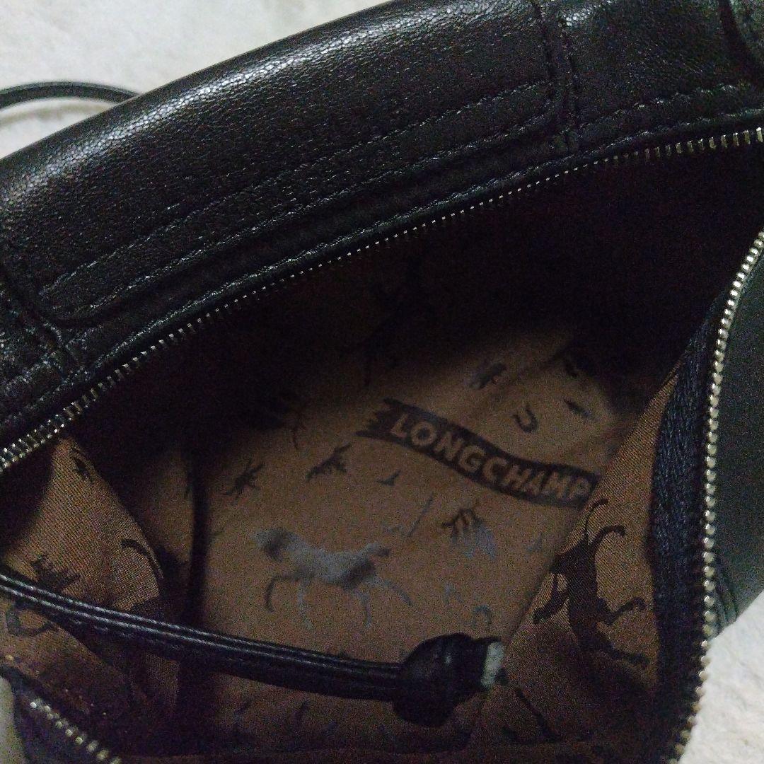 【美品】LONGCHAMP CUIR ミニバッグ ショルダーバッグ ブラック