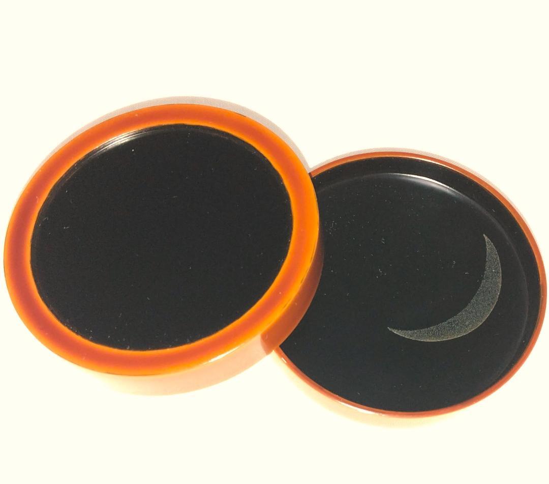 茶道具　加賀山中塗蒔絵師　細川司光作　溜塗野分蒔絵香合　超美品！！