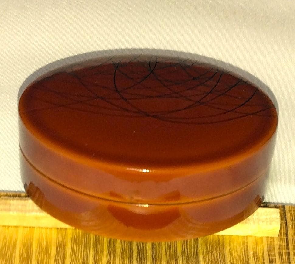 茶道具　加賀山中塗蒔絵師　細川司光作　溜塗野分蒔絵香合　超美品！！