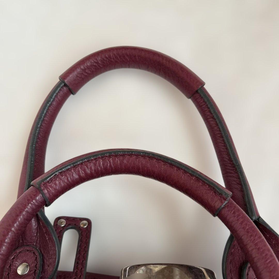 クロエ パディントン ボルドー 鍵付き ハンドバッグ