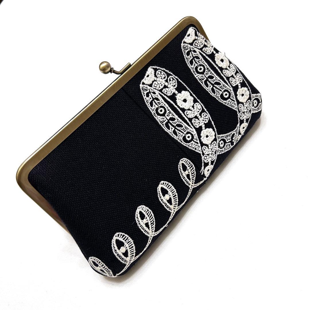 お取り置き⭐️ミナペルホネン　ハンドメイド　がま口　親子長財布　ribbon