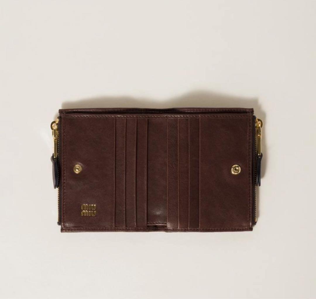 miu miu ナッパレザー 財布 ブラウン 購入明細 あんしん鑑定