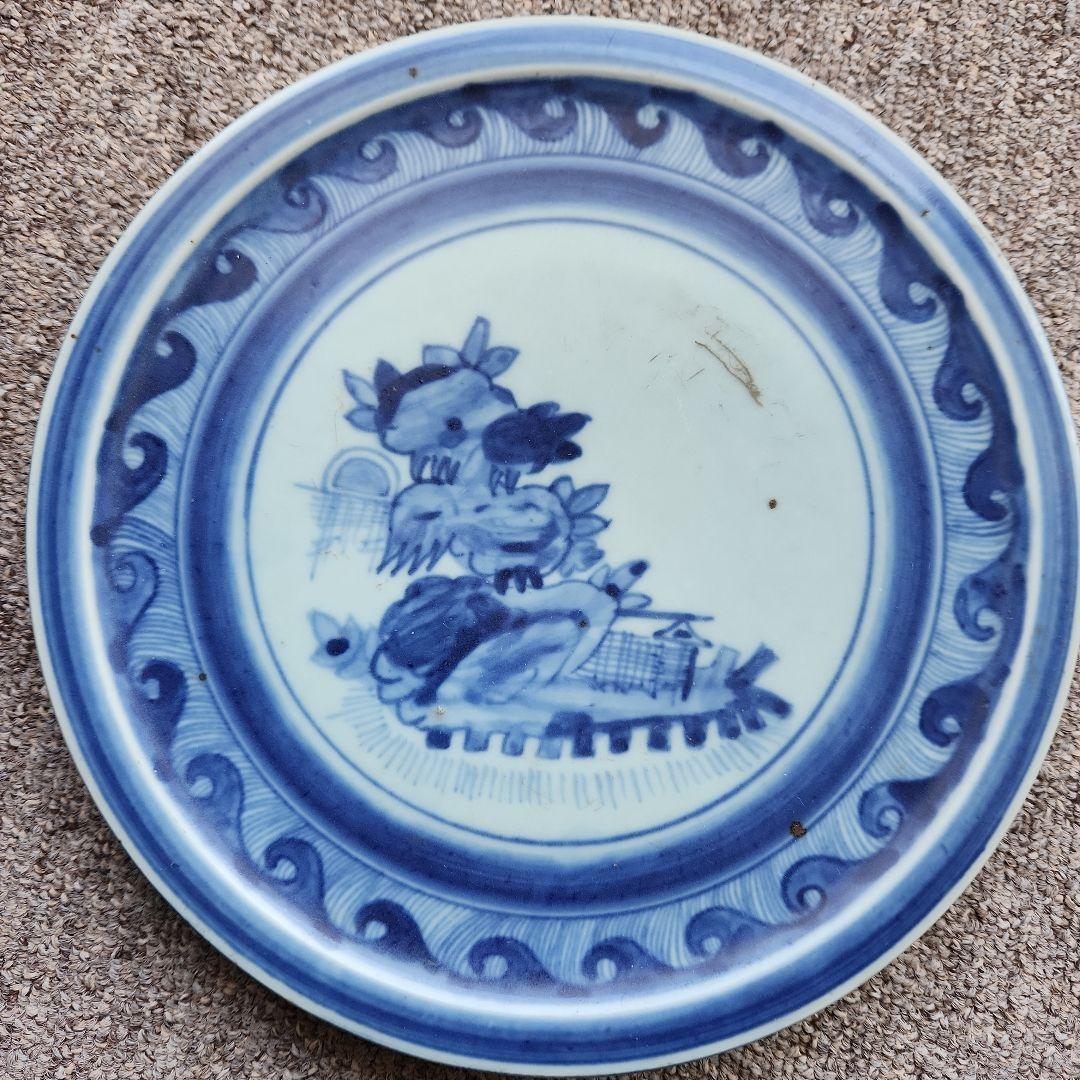 初期伊万里染め付け蓬莱島文皿 - sararetails.com